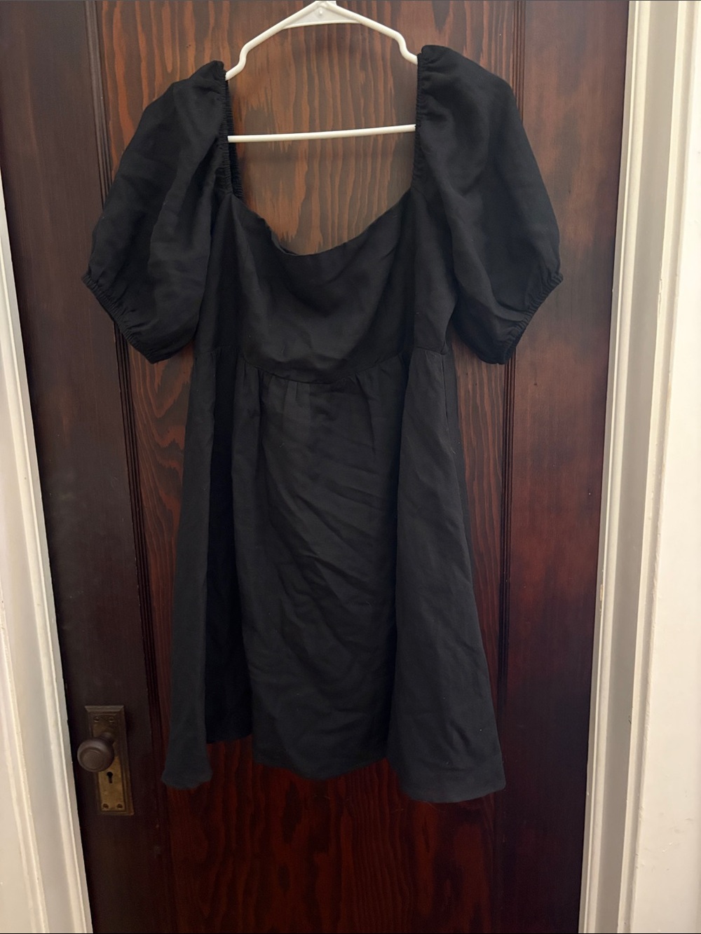 Lucy Paris Black Puff Sleeve Mini Dress